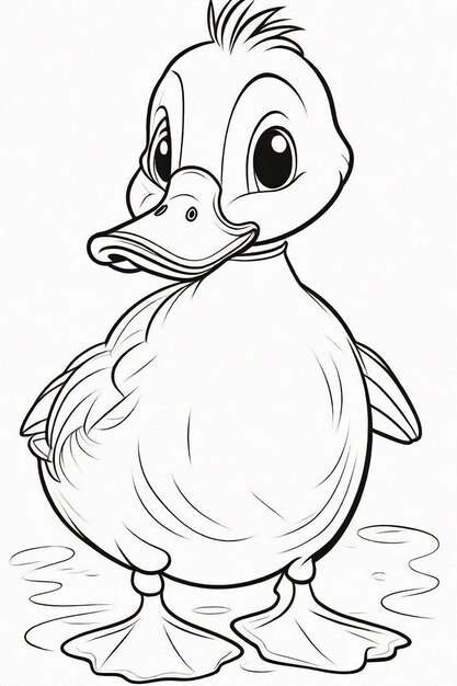 Un dibujo fotográfico de pato Ilustración para niños página de colorear 855