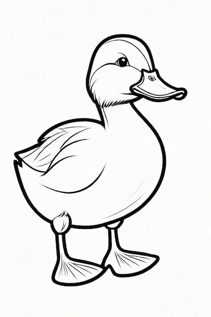 Foto dibujo fotográfico de un pato para niños página de colorear