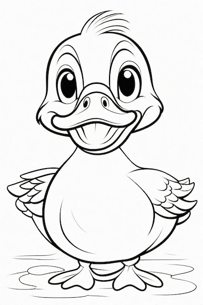 Dibujo fotográfico de un pato para niños página de colorear