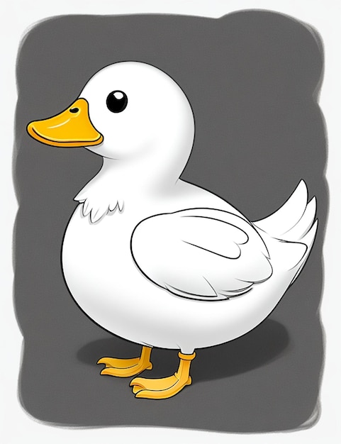 Foto dibujo fotográfico de un pato para niños página de colorear