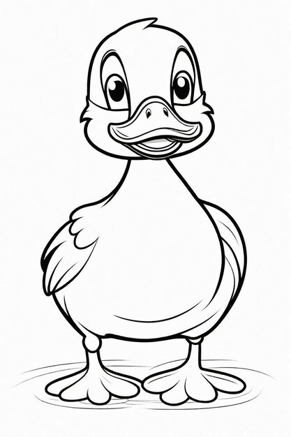 Foto dibujo fotográfico de un pato para niños página de colorear