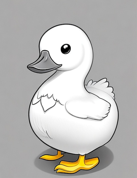 Dibujo fotográfico de un pato para niños página de colorear