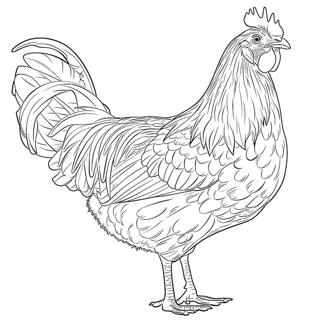 Foto un dibujo de un gallo con un gallo en él