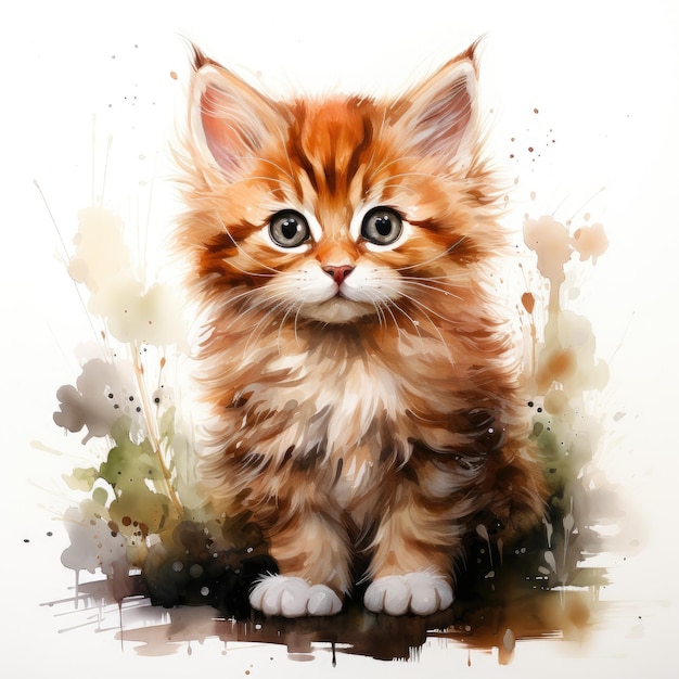 Un dibujo de un gatito que tiene escrito el nombre "gato".