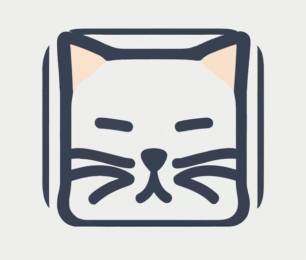 Un dibujo de un gato con un botón en la parte delantera.
