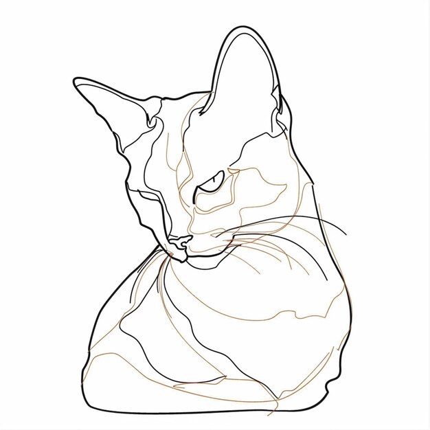 dibujo de un gato con un fondo blanco generativo ai