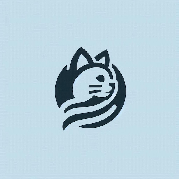 un dibujo de un gato que tiene una franja blanca en él