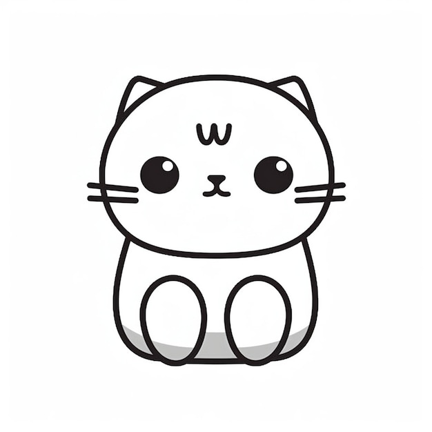 un dibujo de un gato con w w w en él