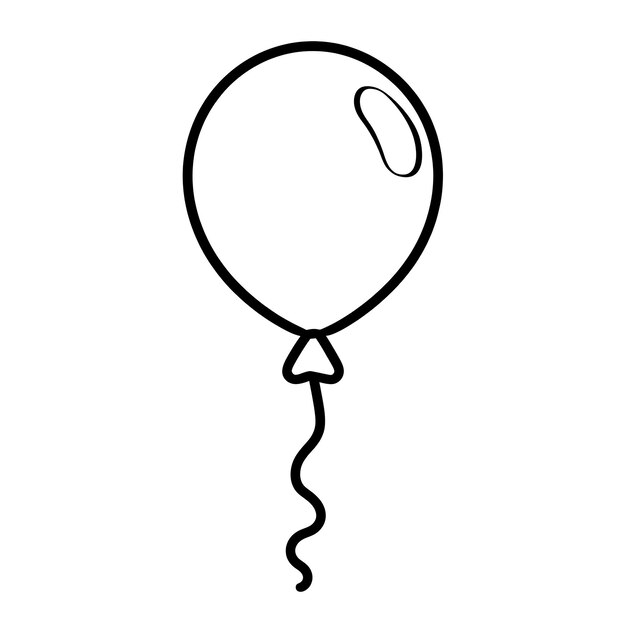 Foto un dibujo de un globo con una cinta y una cuerda