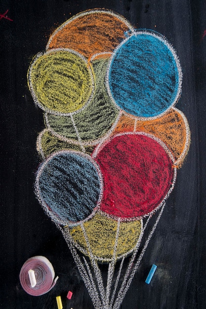 Dibujo de globos de colores