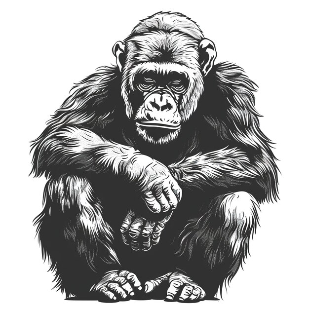 un dibujo de un gorila que se llama chimpancé