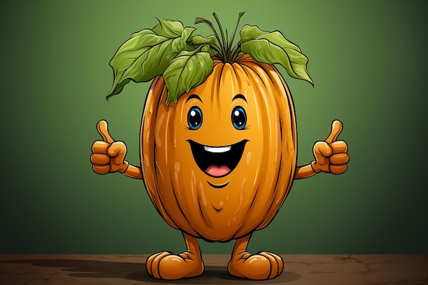 Foto un dibujo gracioso de una fruta o verdura generada por la ia