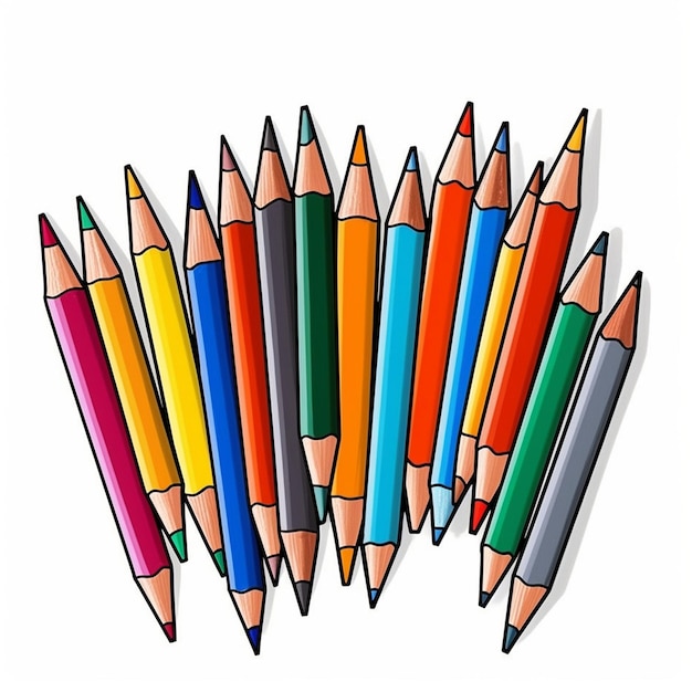 un dibujo de un grupo de lápices de colores con la imagen de un círculo de uno con la palabra "crayola".