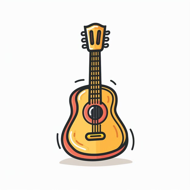 un dibujo de una guitarra que tiene la letra w en él