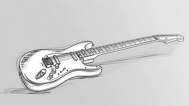 Foto un dibujo de una guitarra con una regla en el medio