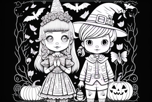 Dibujo de Halloween para colorear Dibujo de Halloween para colorear para niños