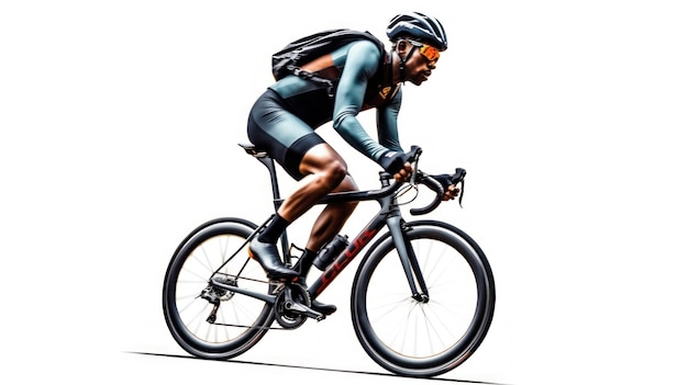 un dibujo de un hombre andando en bicicleta con un casco puesto