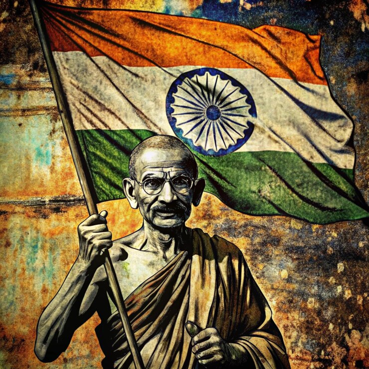 Foto un dibujo de un hombre con una bandera que dice "india"