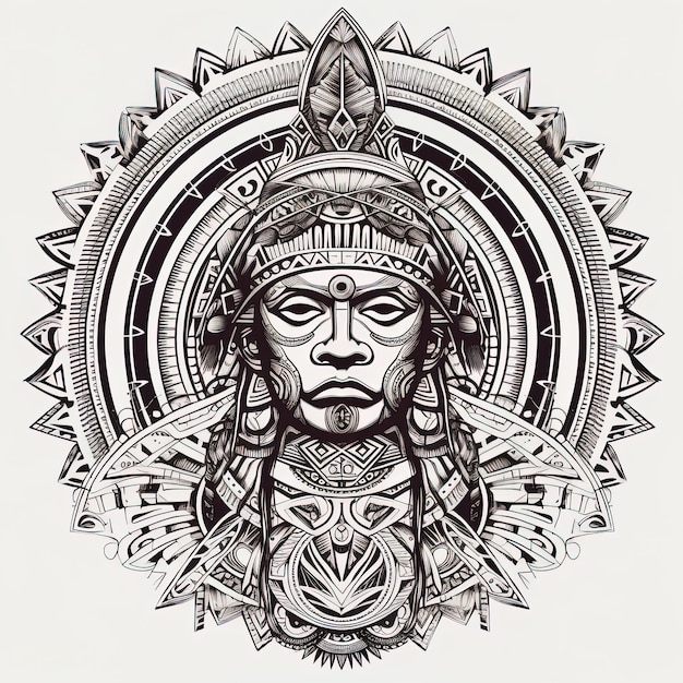 Un dibujo de un hombre con una cara y un símbolo que dice 'soy un dios'