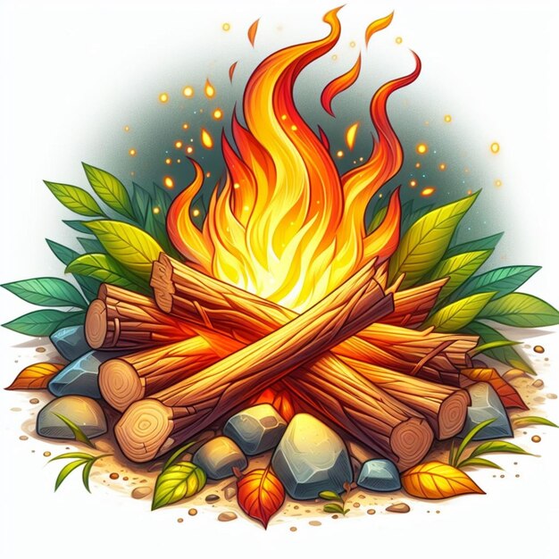 dibujo de un icono de imagen vectorial de fuego