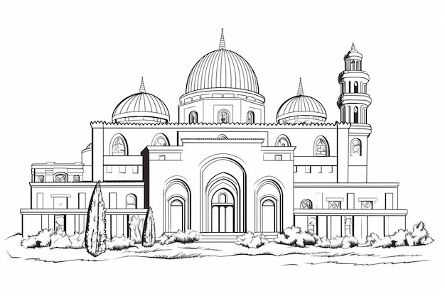 un dibujo de una iglesia con la imagen de un edificio que dice"la santa cruz".
