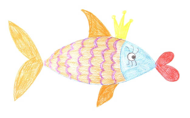 Dibujo infantil de pez dorado