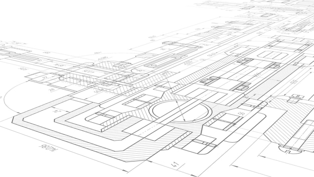 Foto dibujo de ingeniería mecánica. fondo de dibujo técnico.