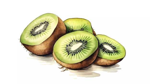 Un dibujo de kiwi con la palabra kiwi.