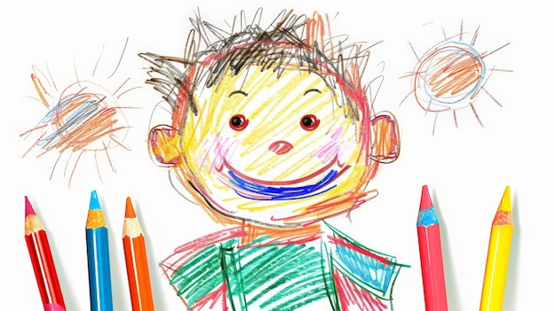 Foto dibujo a lápiz de una asignatura favorita de la escuela de los niños ia generativa