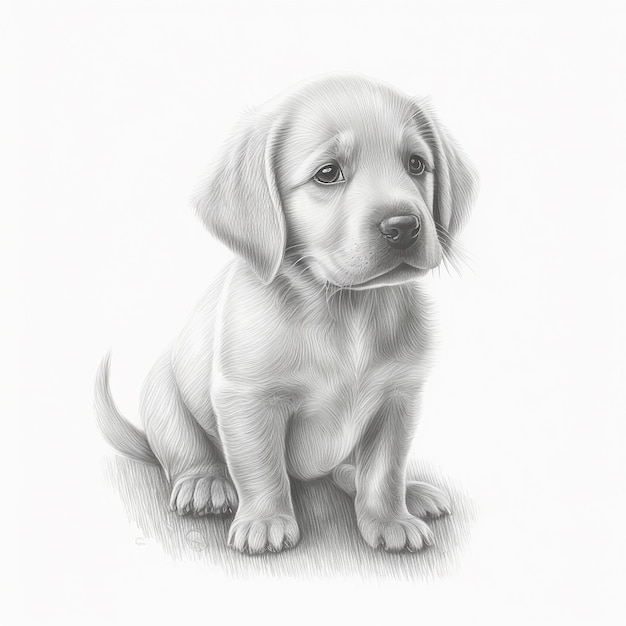 Dibujo a lápiz dibujo lindo perro animal Generado por IA