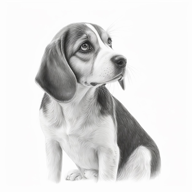 Dibujo a lápiz lindo beagle perro animal dibujar imagen Generado por AI