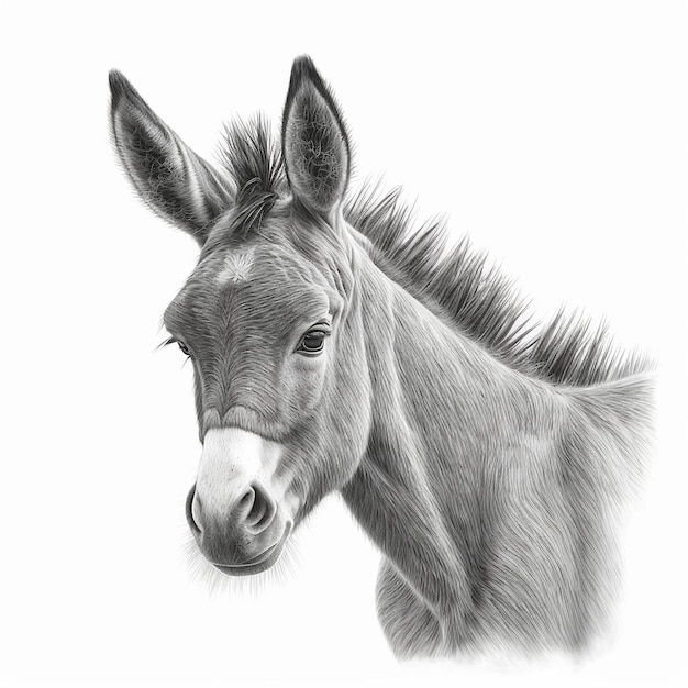 Dibujo a lápiz lindo burro dibujos de animales Generado por AI