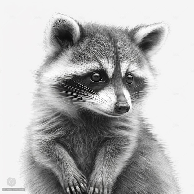 Dibujo a lápiz lindo mapache animal dibujar imagen Generado por AI