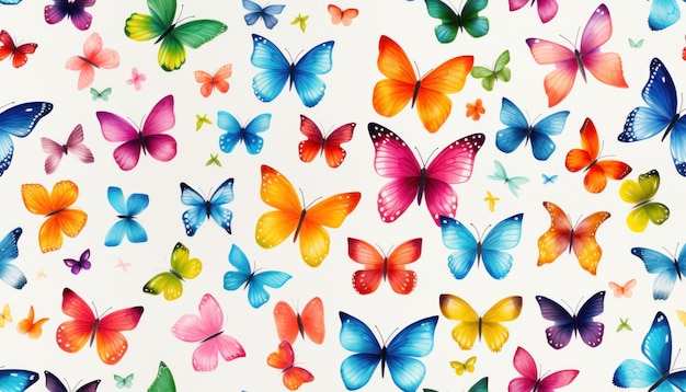 Dibujo a lápiz de mariposas Ilustraciones creativas y coloridas Generado por IA