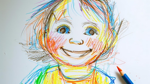 Dibujo con lápiz de un pasatiempo favorito de los niños IA generativa