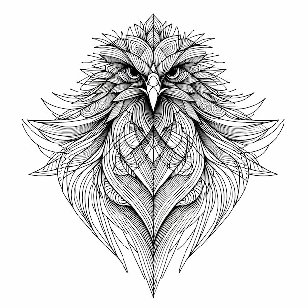 un dibujo de una línea abstracta de un pájaro