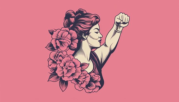 Foto dibujo de la línea día de la mujer