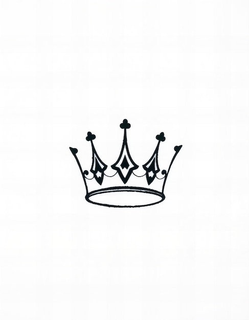 Dibujo de línea simple de una corona para un tatuaje