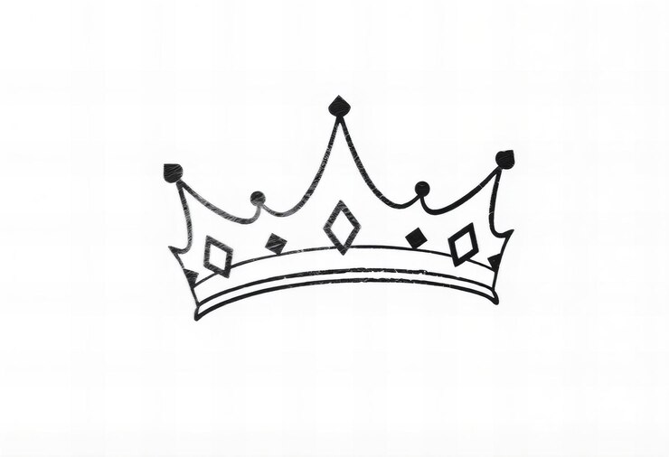 Dibujo de línea simple de una corona para un tatuaje