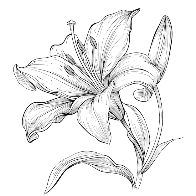 un dibujo de un lirio que tiene la palabra lirio