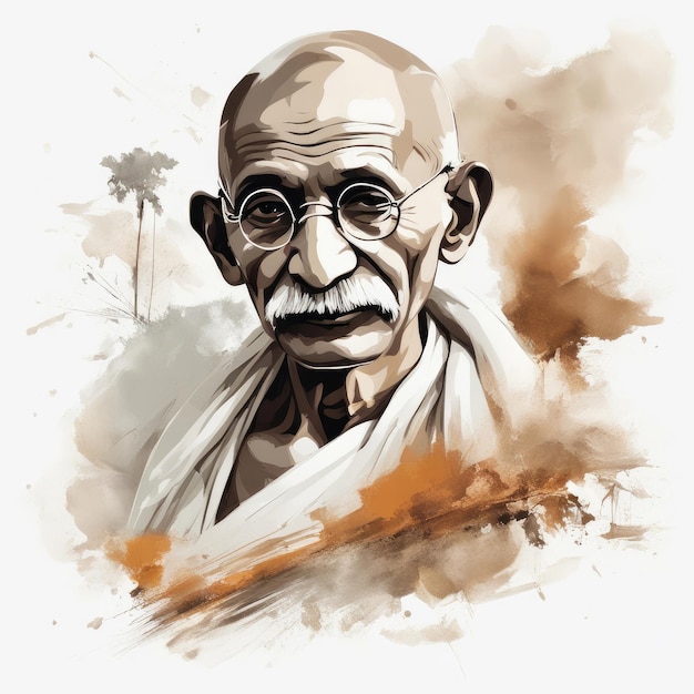 Dibujo de Mahatma Gandhi 2 de octubre Gandhi Jayanthi