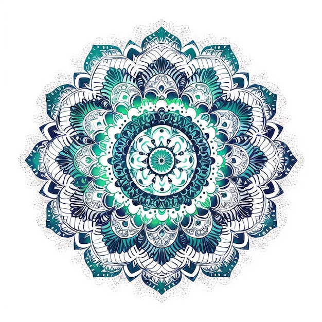 Dibujo de un mandala floral con fondo blanco.