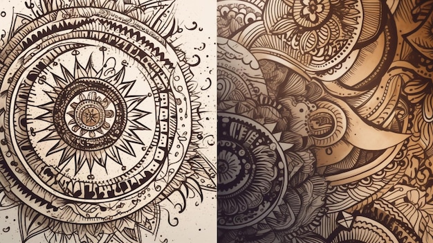 Un dibujo de un mandala con la palabra mente en él