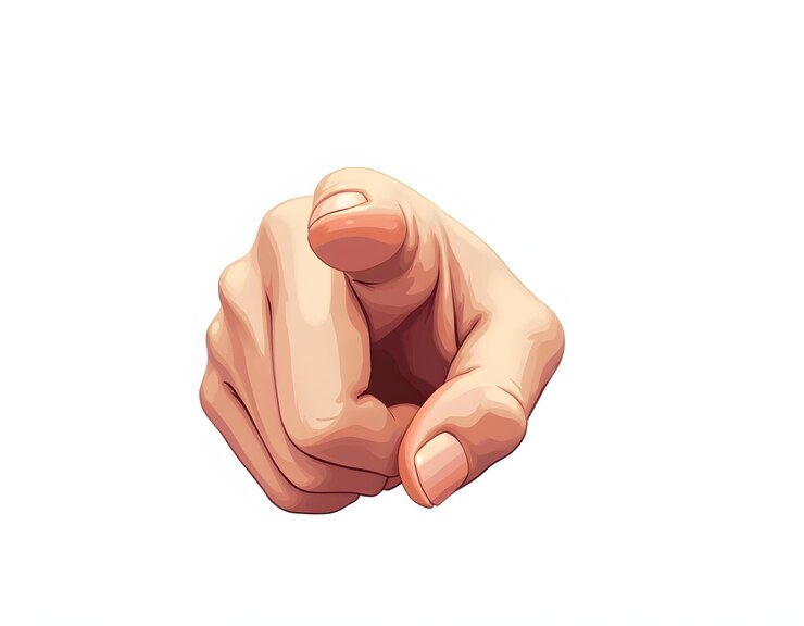 un dibujo de la mano de una persona con un dedo apuntando hacia arriba