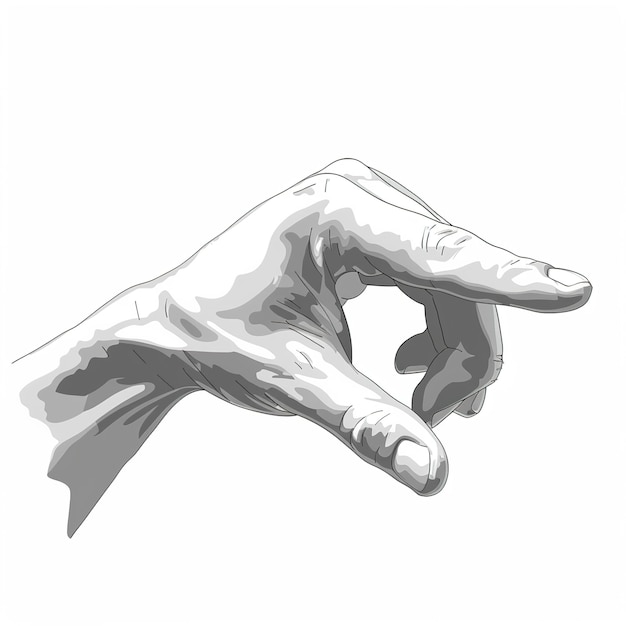 Foto un dibujo de una mano que dice mano