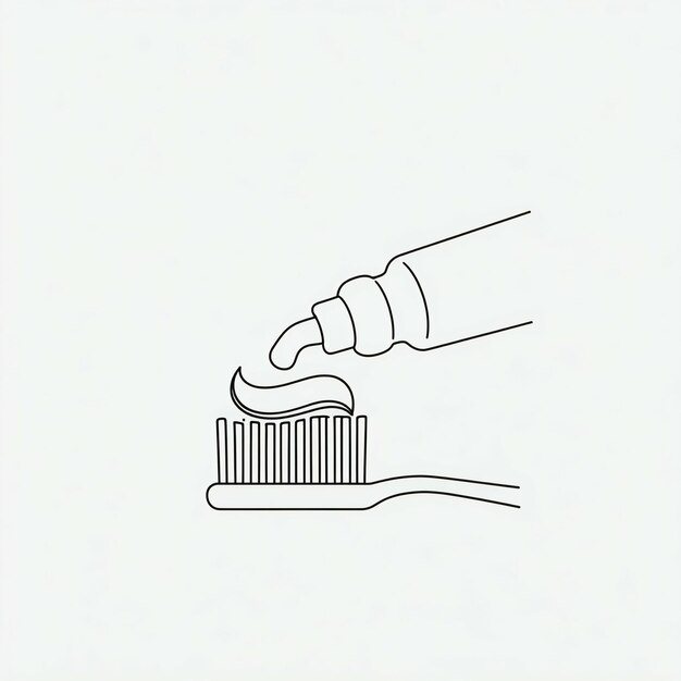 un dibujo de una mano sosteniendo un cepillo de dientes