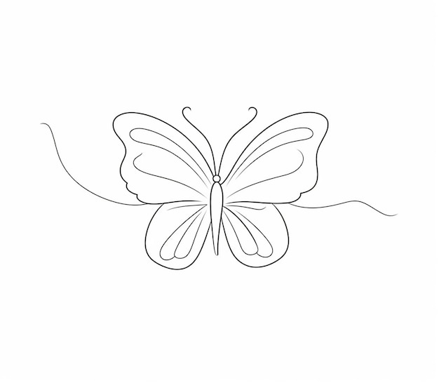 Foto un dibujo de una mariposa con una cola larga y una cola larga ai generativo