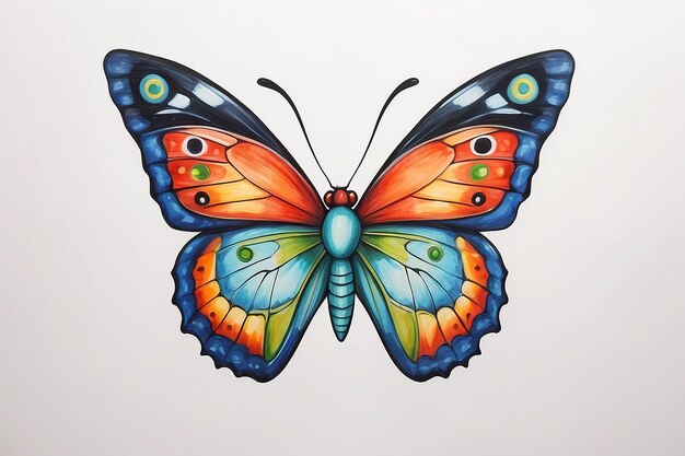 Un dibujo de una mariposa con la palabra mariposa en él