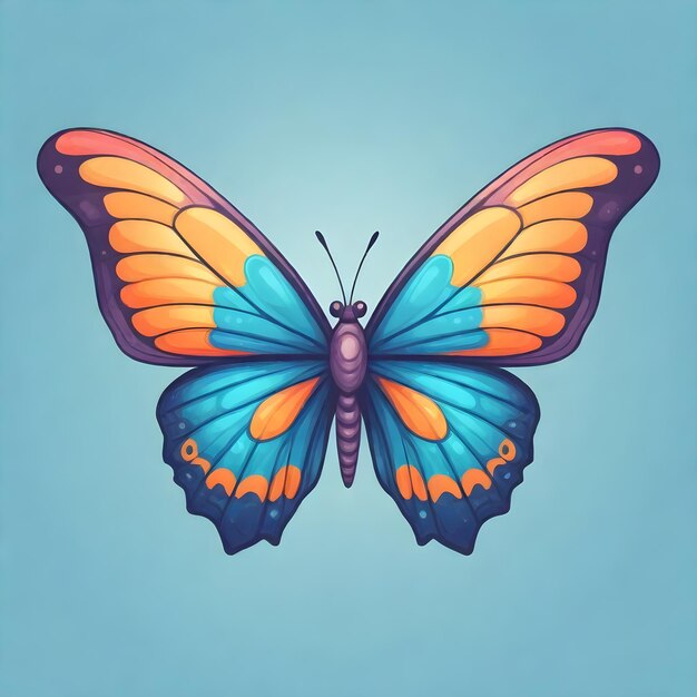 Foto un dibujo de una mariposa con la palabra mariposa en él