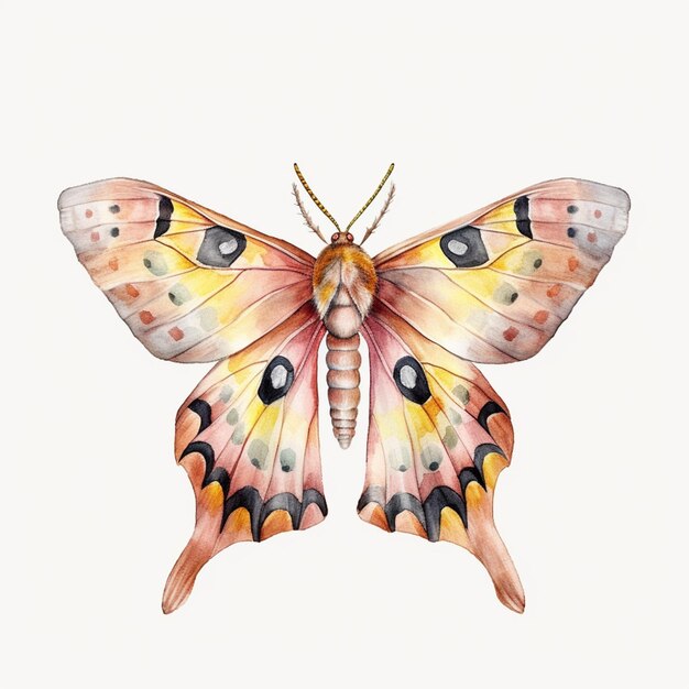Un dibujo de una mariposa con la palabra polilla.